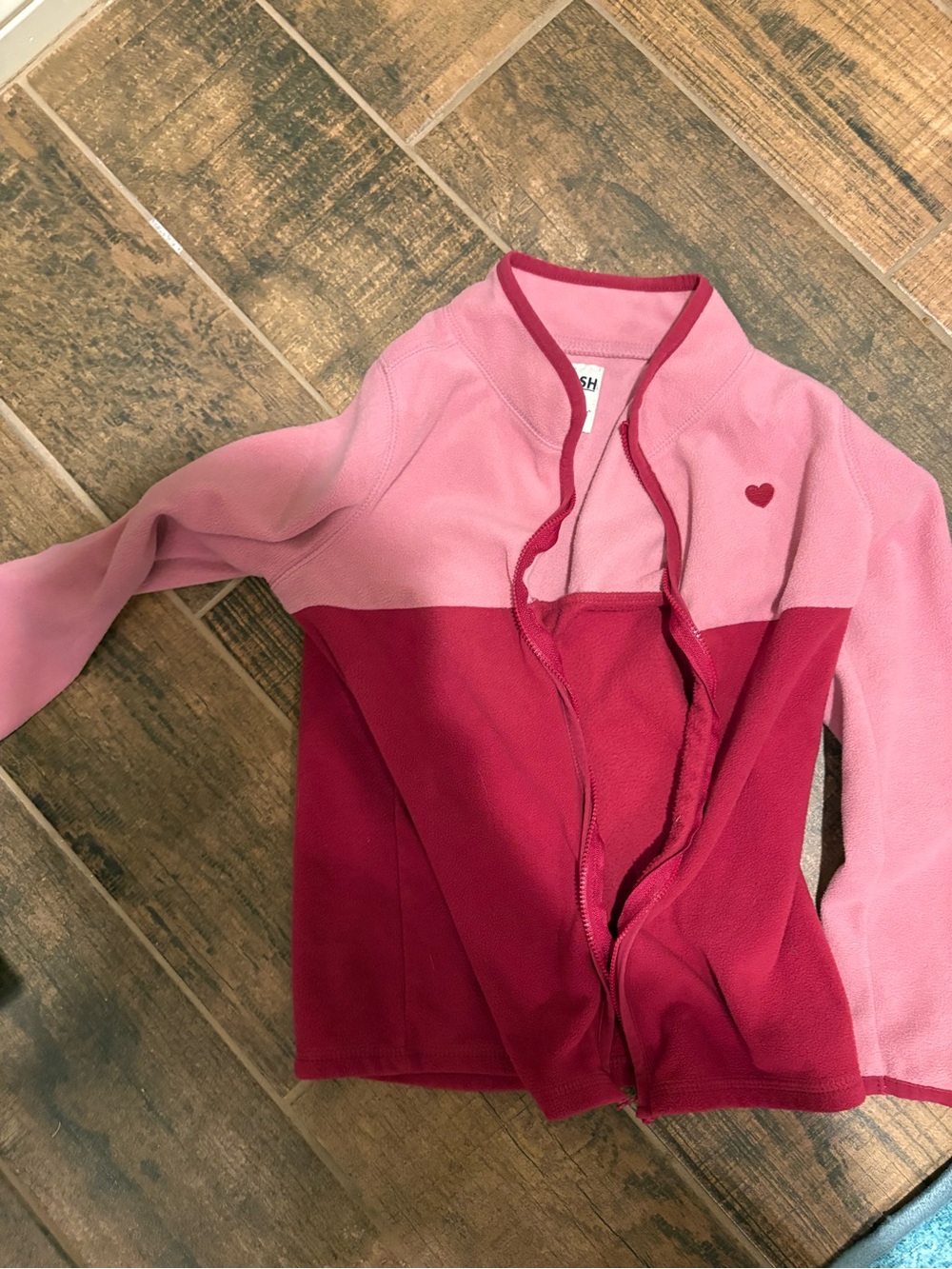OshKosh B'gosh Pink Two-Tone Heart Fleece Jacket
